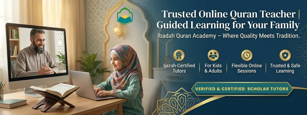 Online Quran Teacher is teaching Quran live to 10 year old Muslim girl