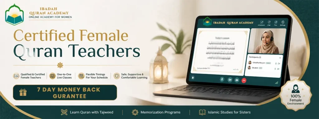 Female Quran Teacher Teaching live Online Quran Class