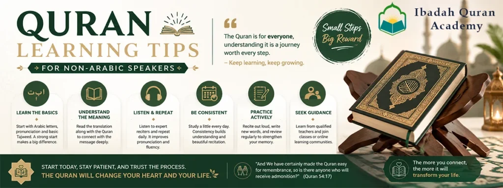 Quran learning tips for Non-Arabic Speakers